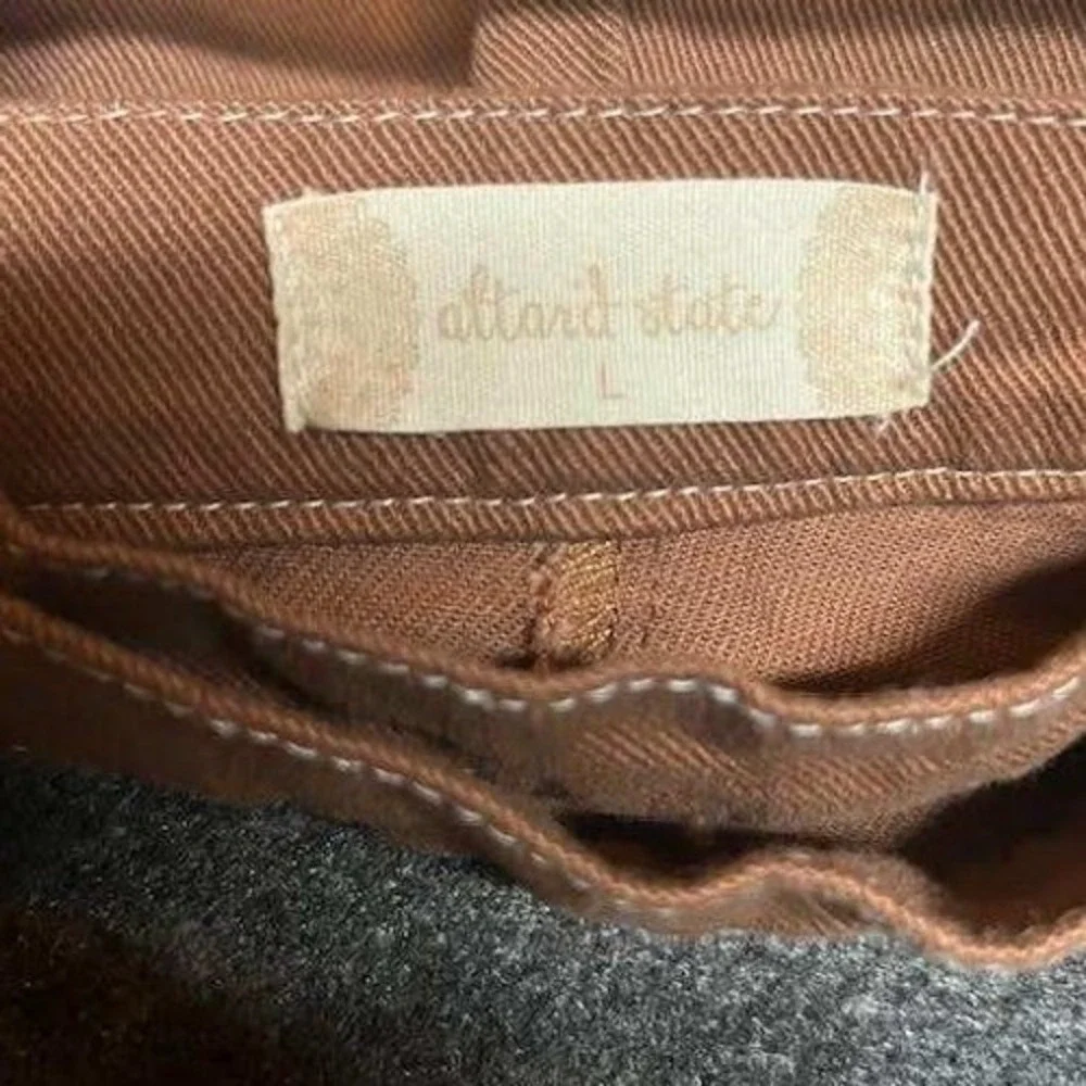 Brown‎ Mini Skort Womens Faux Wrap Denim Style Casual